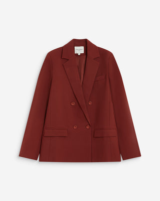 Blazer droit à boutonnage croisé terracotta Noix