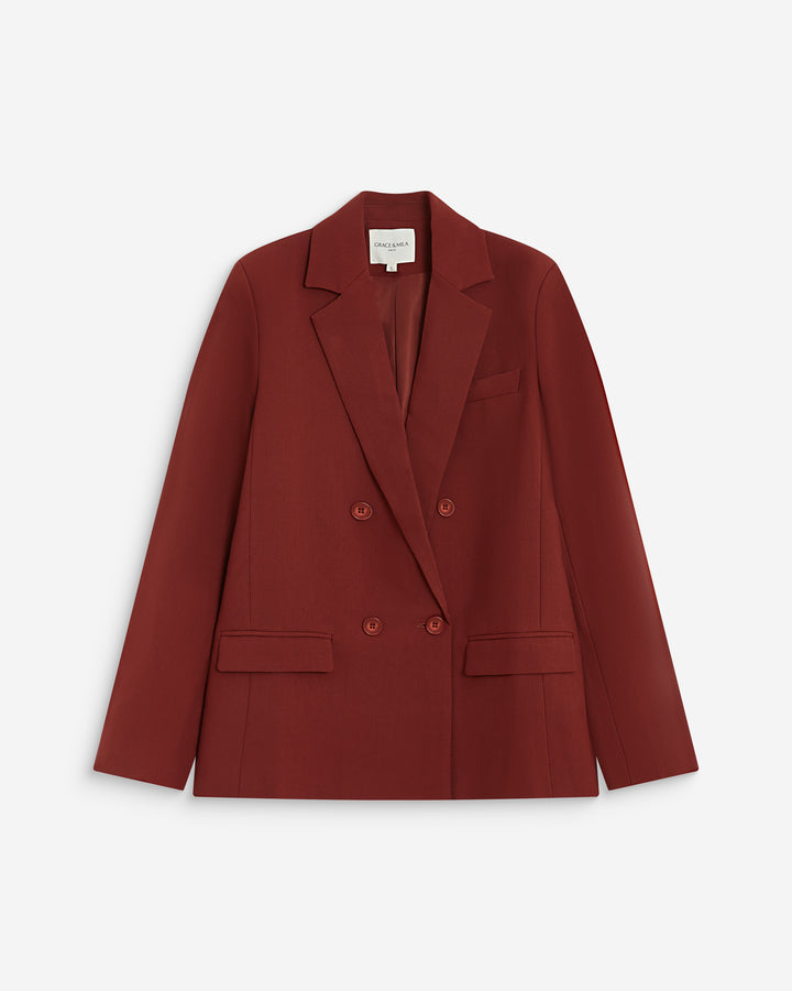 Double-breasted blazer terracotta Noix