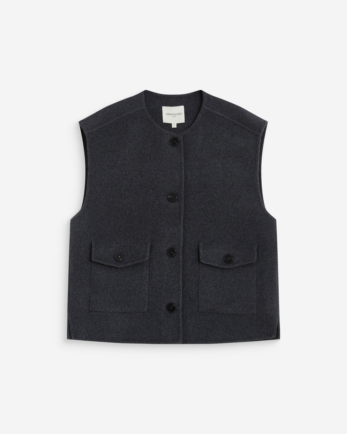 Chaleco oversize sin mangas anthracite Adagio