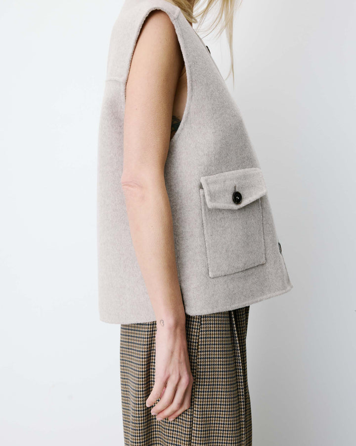 Veste sans manches oversize sable Adagio