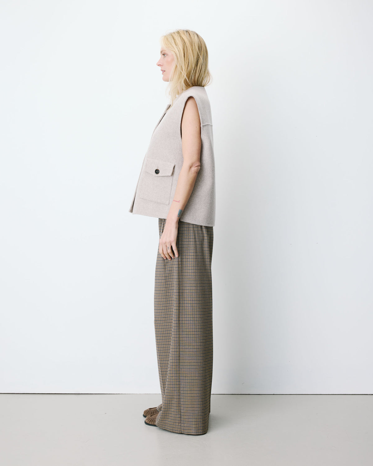 Veste sans manches oversize sable Adagio