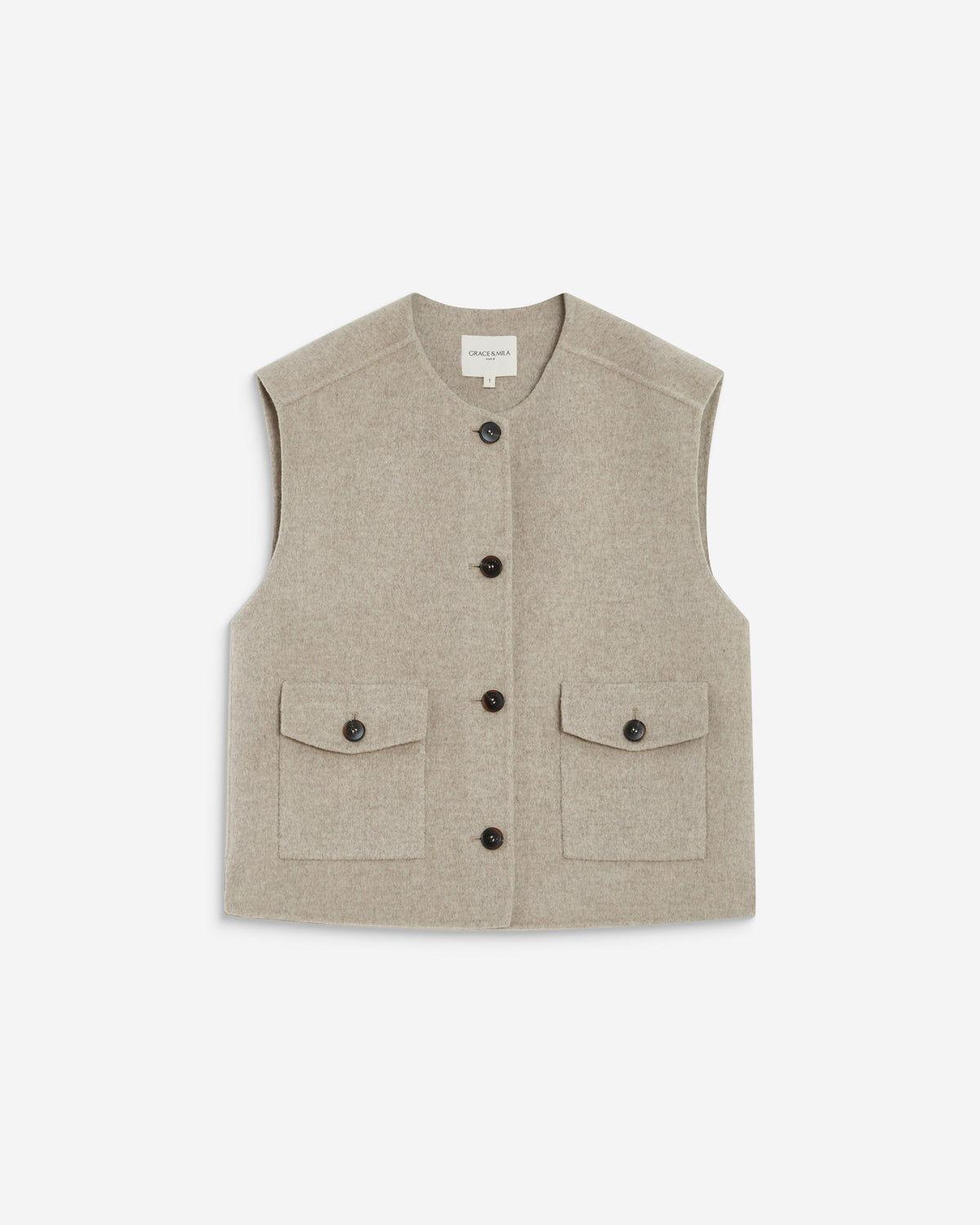 Veste sans manches oversize sable Adagio