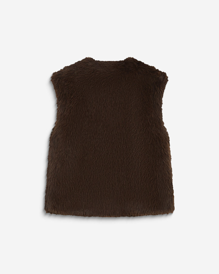 Chaleco de pelo sintético chocolat Aelio