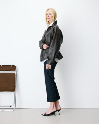Veste ample similicuir taille ajustable chocolat Auburn
