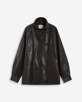 Veste ample similicuir taille ajustable chocolat Auburn
