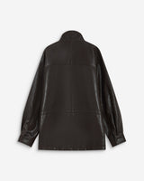 Veste ample similicuir taille ajustable chocolat Auburn