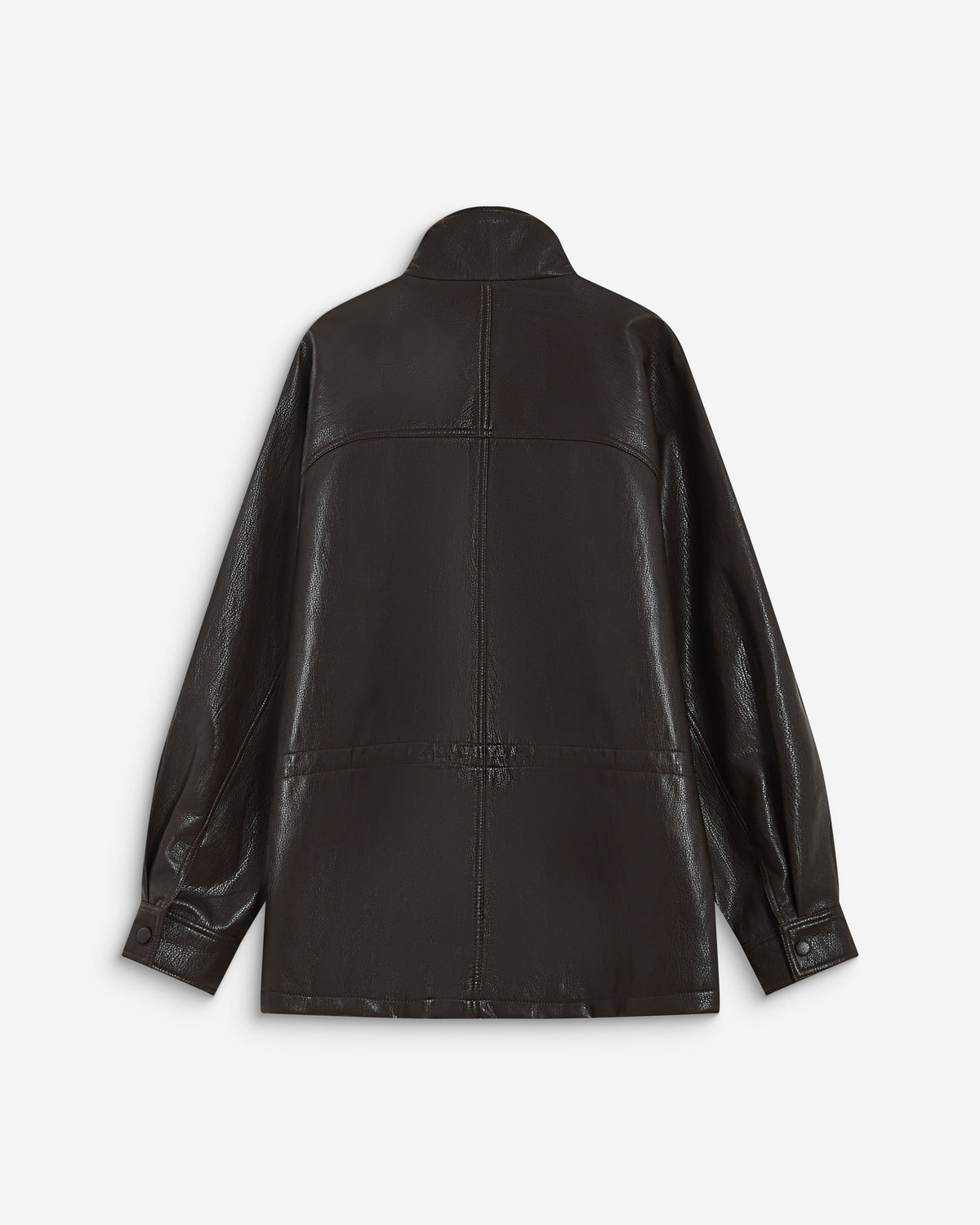 Veste ample similicuir taille ajustable chocolat Auburn