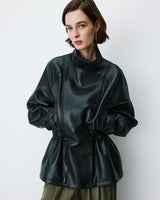 Veste ample similicuir taille ajustable noir Auburn