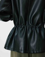 Veste ample similicuir taille ajustable noir Auburn