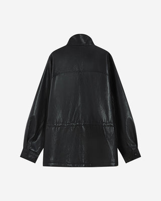 Veste ample similicuir taille ajustable noir Auburn