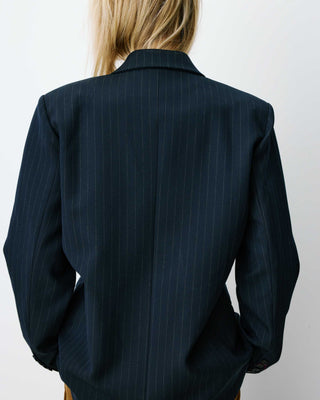 Blazer croisé à rayures marine Auguste