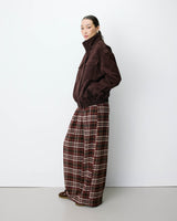 Veste oversize suédine col montant chocolat Arielle