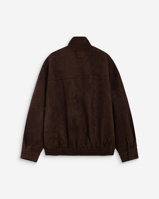 Veste oversize suédine col montant chocolat Arielle