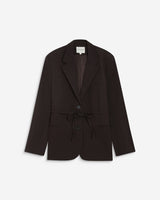 Blazer droit cintré à la taille chocolat Acario