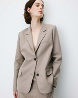 Blazer droit simple boutonnage à poches beige Alarick