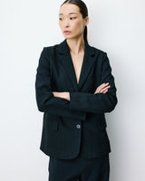 Blazer droit simple boutonnage à poches marine Alarick