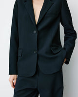 Blazer droit simple boutonnage à poches marine Alarick
