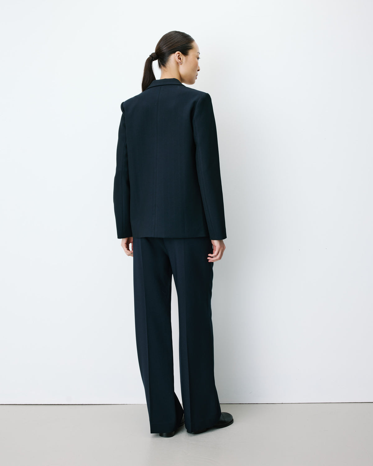 Blazer droit simple boutonnage à poches marine Alarick