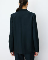 Blazer droit simple boutonnage à poches marine Alarick