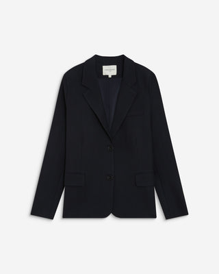 Blazer droit simple boutonnage à poches marine Alarick