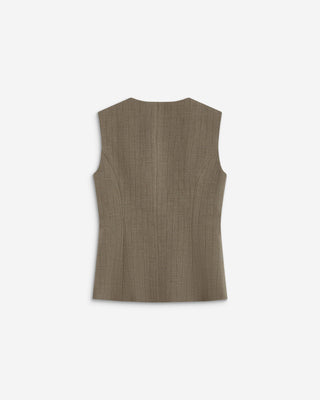 Gilet tailleur rayé col rond boutonné rayure Aristide