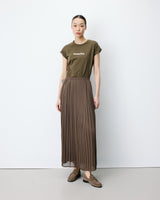 Pleated maxi skirt kaki Anissa