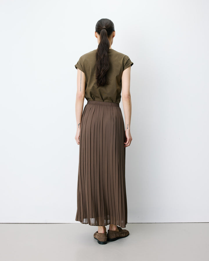 Pleated maxi skirt kaki Anissa
