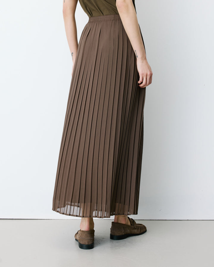 Pleated maxi skirt kaki Anissa
