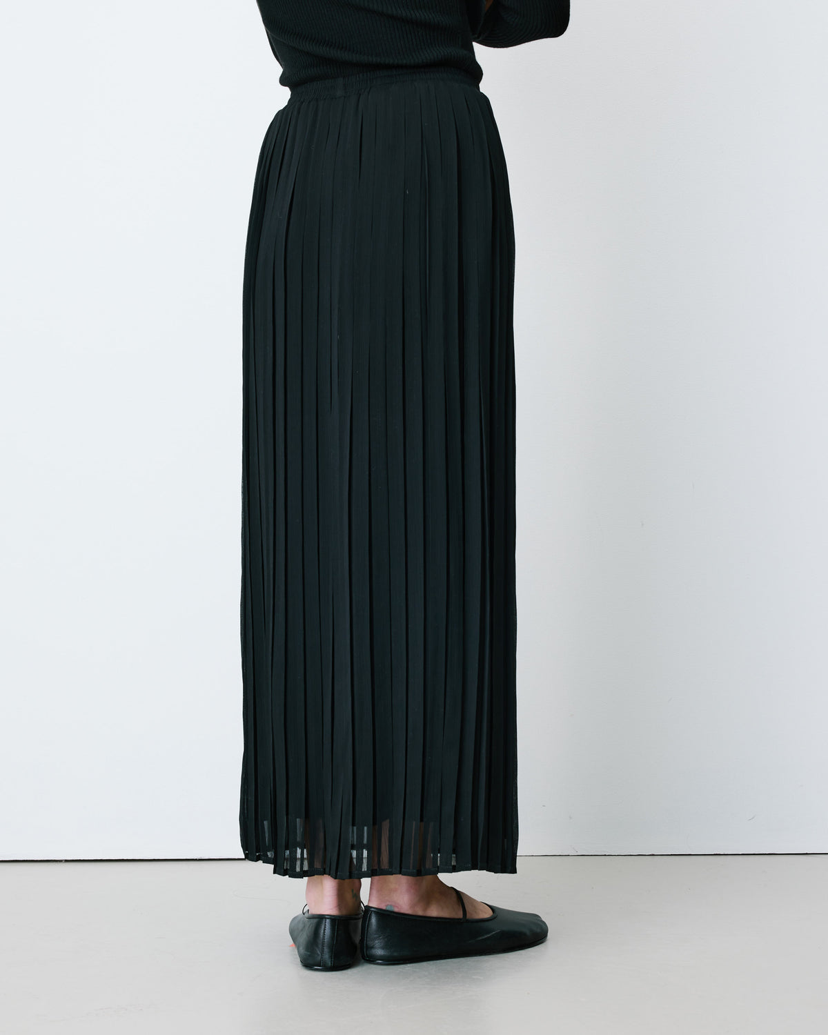 Jupe longue plissée noir Anissa