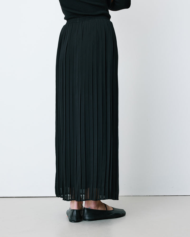 Jupe longue plissée noir Anissa