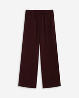Pantalon fluide jambe large taille mi-haute aubergine Noblesse