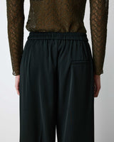 Pantalon fluide jambe large taille mi-haute noir Noblesse