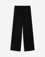 Pantalon fluide jambe large taille mi-haute noir Noblesse