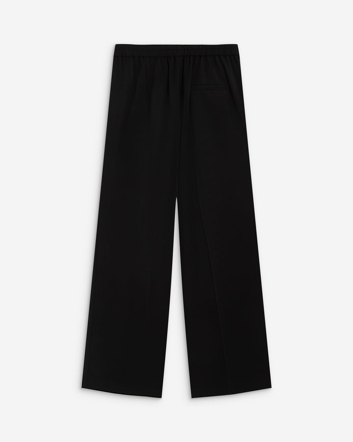 Pantalon fluide jambe large taille mi-haute noir Noblesse