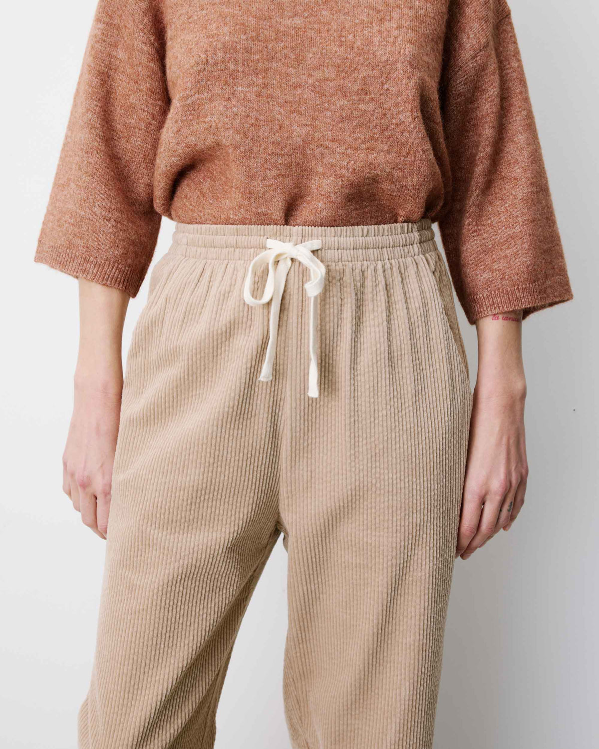 Pantalón de pana con cintura ajustable beige Liberty