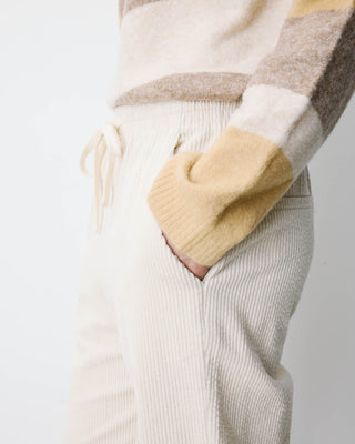 Pantalon velours côtelé taille ajustable ecru Liberty
