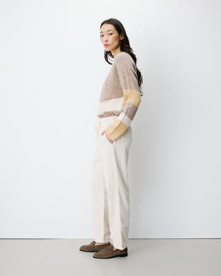 Pantalon velours côtelé taille ajustable ecru Liberty