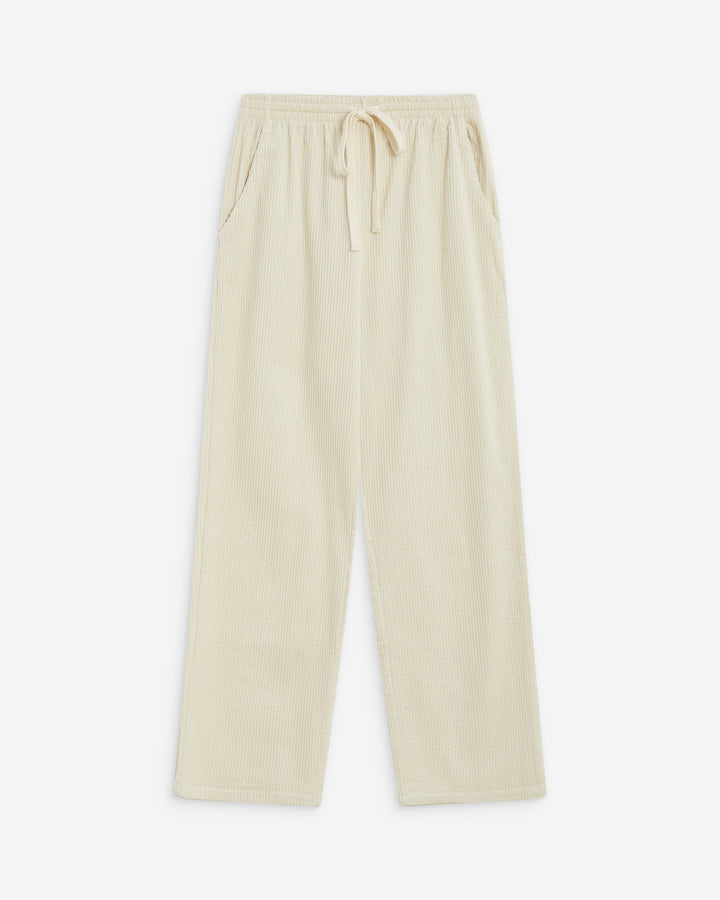 Corduroy pants with adjustable waist ecru Liberty