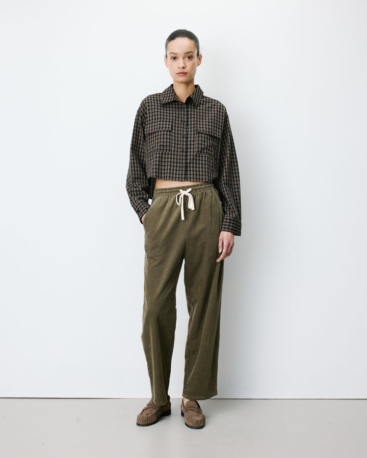 Corduroy pants with adjustable waist kaki Liberty