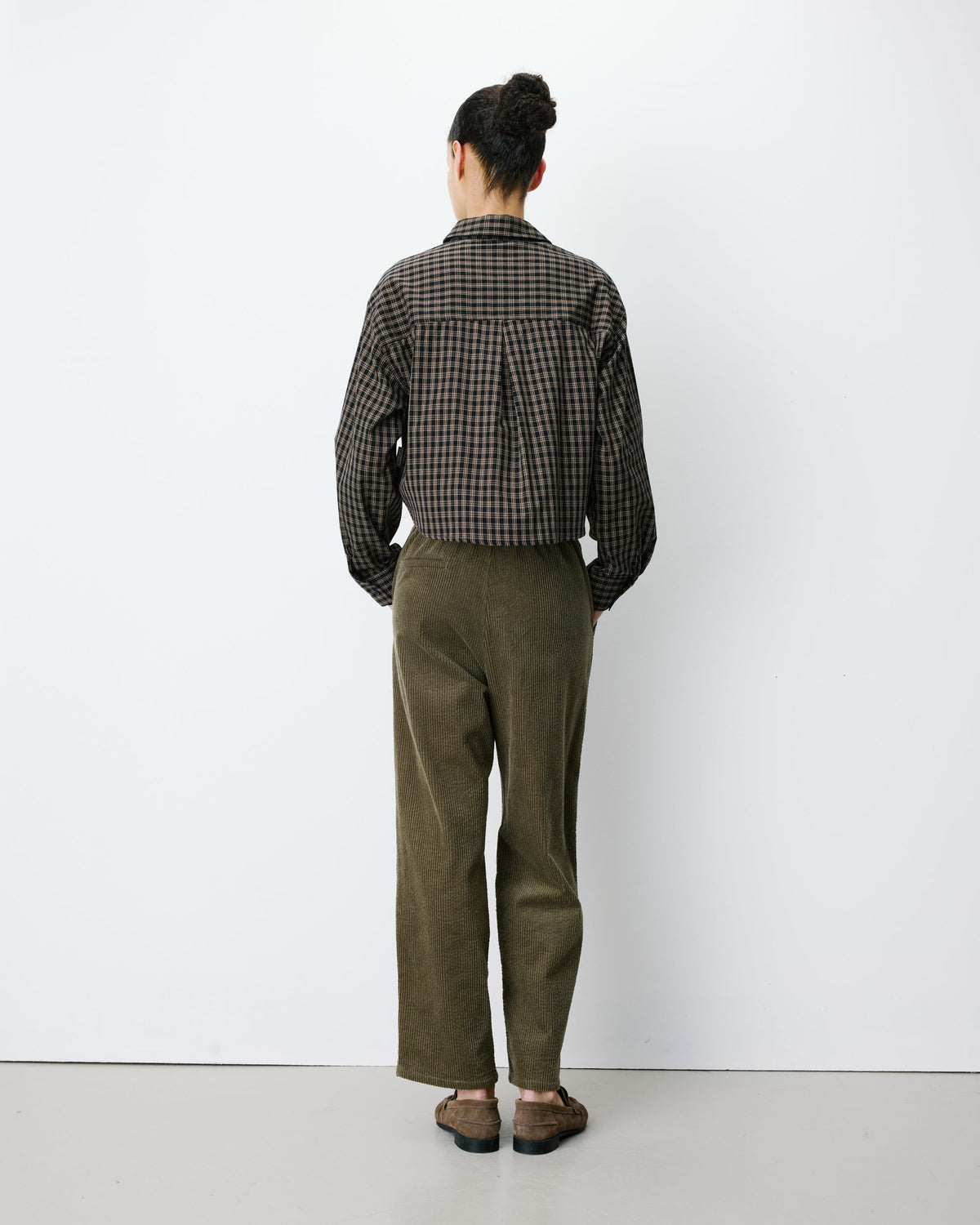 Corduroy pants with adjustable waist kaki Liberty