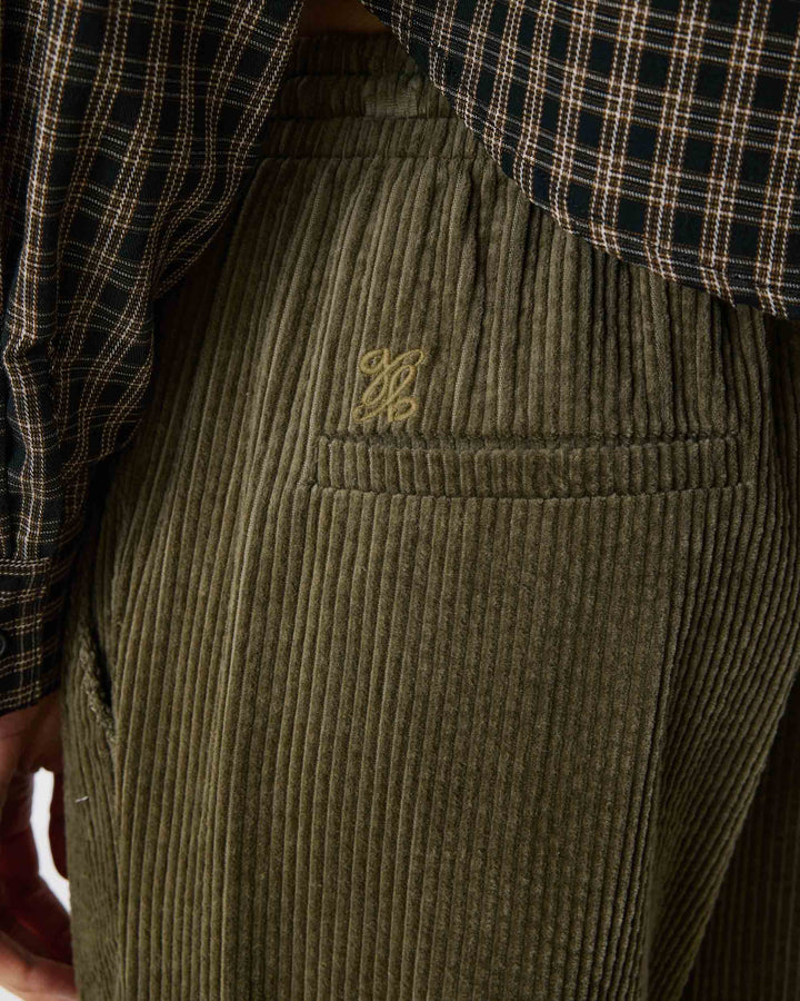 Corduroy pants with adjustable waist kaki Liberty