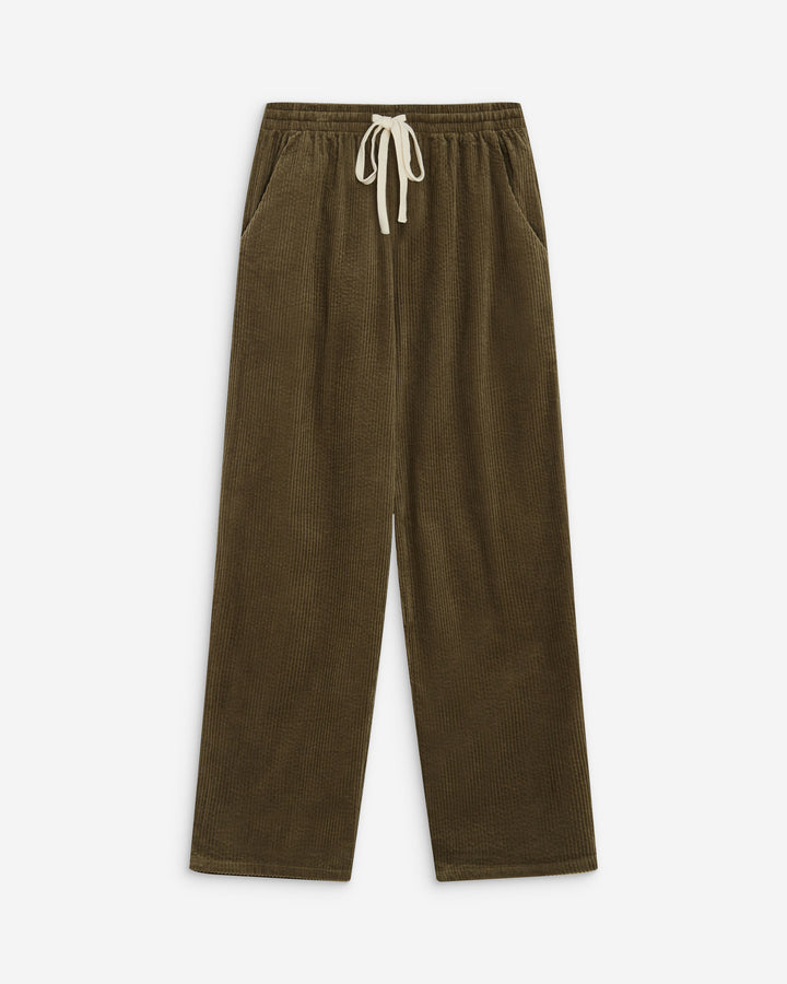 Corduroy pants with adjustable waist kaki Liberty