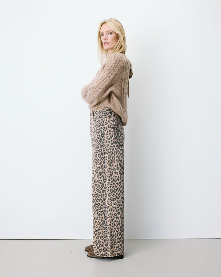 Jean taille haute loose imprimé leo Socca