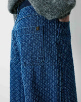 Jean taille haute loose imprimé mediumblue Socca