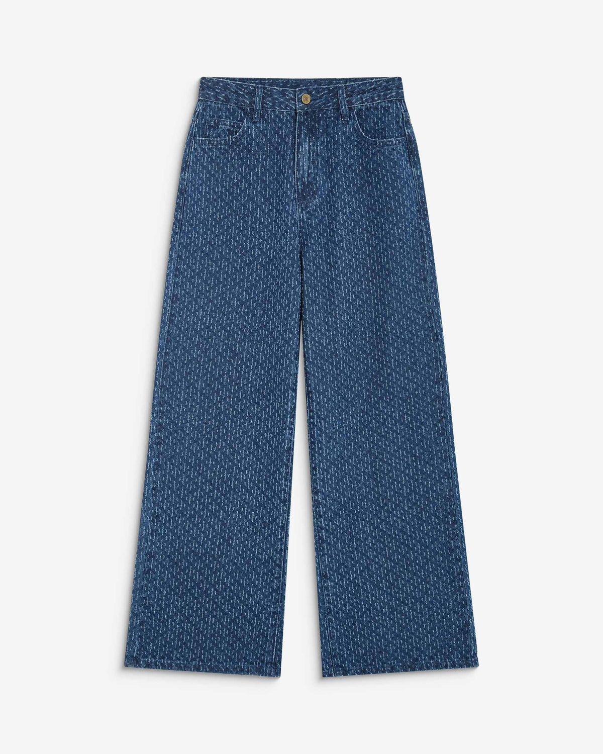 Jean taille haute loose imprimé mediumblue Socca
