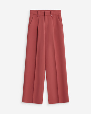 Pantalon tailleur large à plis blush Nilay