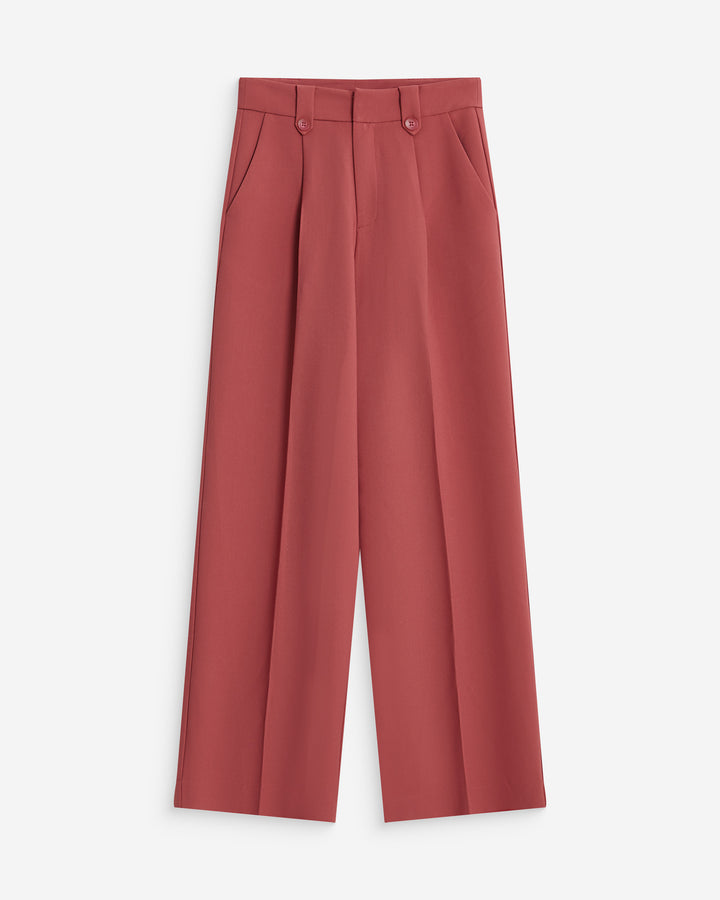 Pantalon tailleur large à plis blush Nilay