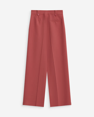 Pantalon tailleur large à plis blush Nilay