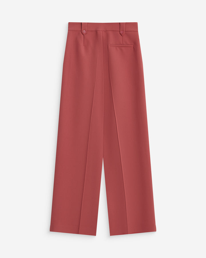 Pantalon tailleur large à plis blush Nilay