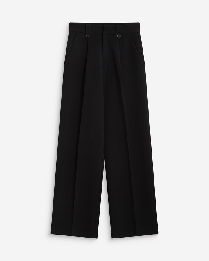 Pantalon tailleur large à plis noir Nilay